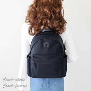 Tory Burch Ella Logo Dual Zip Compartment Nylon Backpack in Black

Reposhing!!!